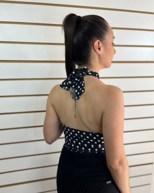 Producto - TOP HALTER LYCRA DE LUNARES - 1