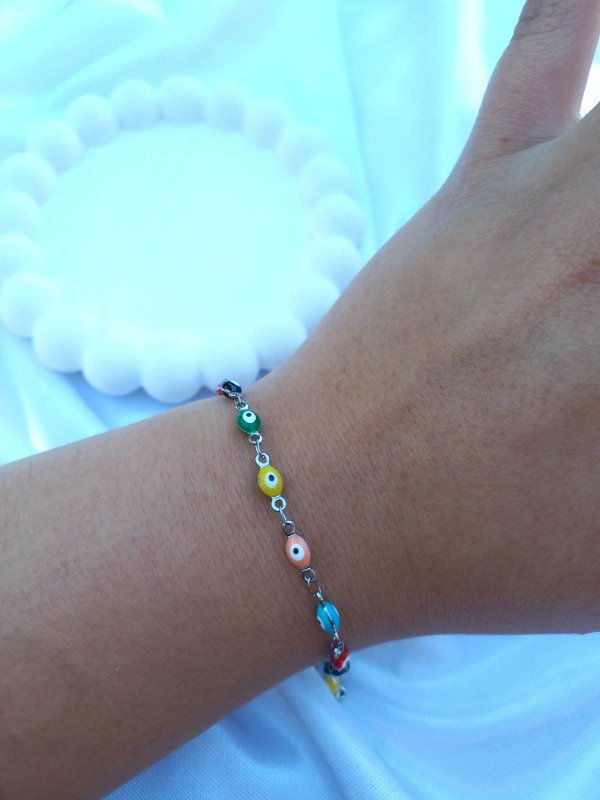 Producto - pulsera ojitos silver (colores)