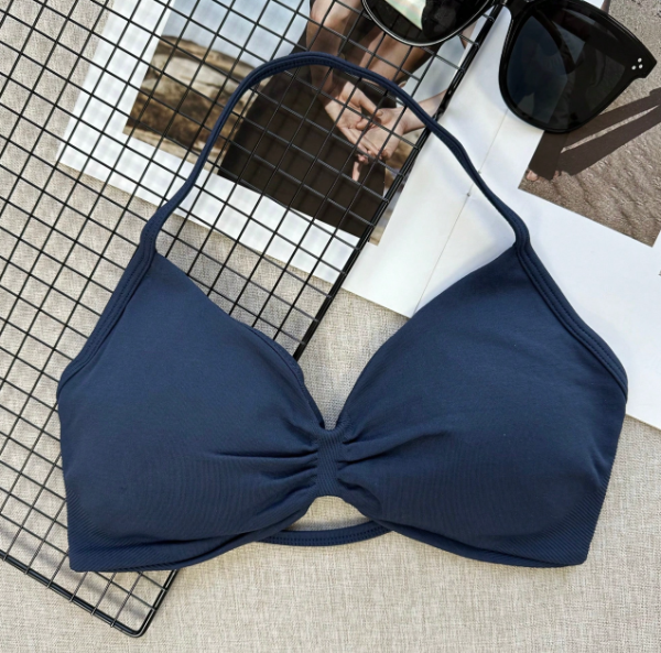 Producto - Top Deportivo con Fruncido Frontal Azul T.S-M - 0