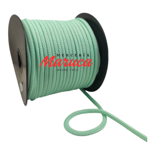 Producto - Cordón poliéster tubular de 4mm Verde Agua.