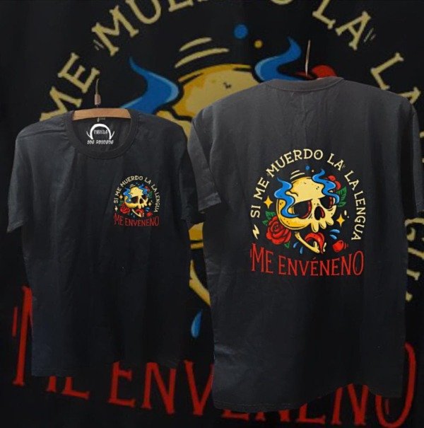 Producto - remera si me muerdo la lengua me enveneno