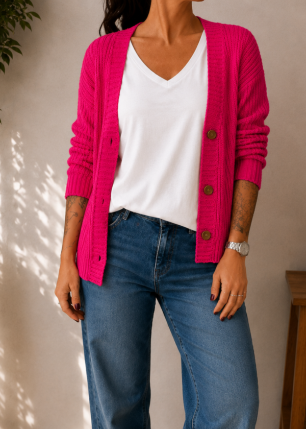 Producto - Cardigan Acrilico Rosa