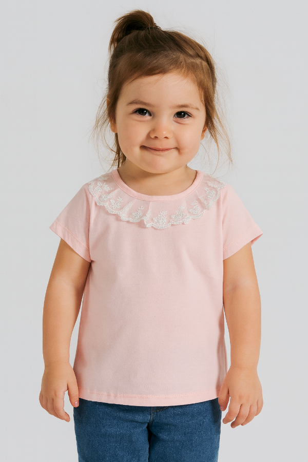 Producto - REMERA BEBA ALGODÓN CON LYCRA CON PUNTILLA - 0