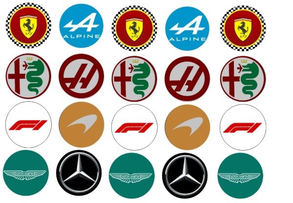 Producto - LAMINA FORMULA 1 LOGOS