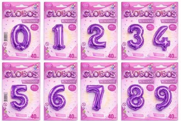 Producto - GLOBO METALIZADO CHICO DE NUMEROS VIOLETA (ELEGIR PRODUCTO)