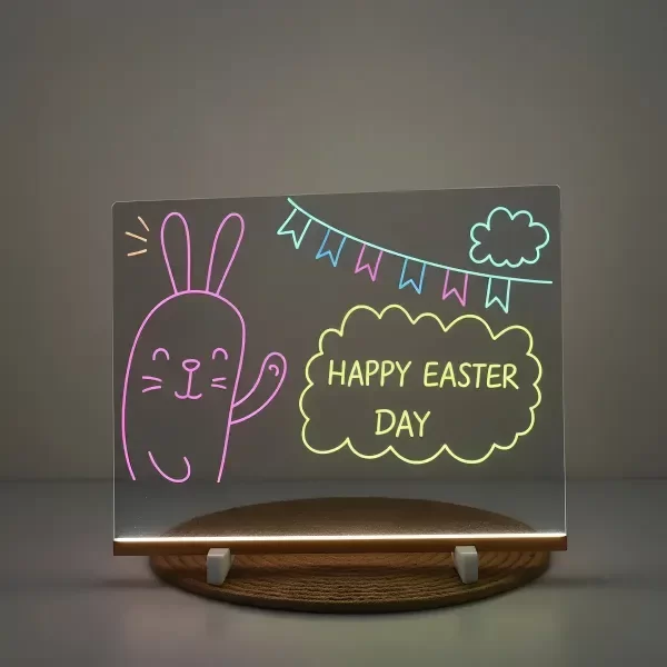 Producto - Pizarra Acrilica Con Luz Led Dibujos Y Notas Escritas A Mano
