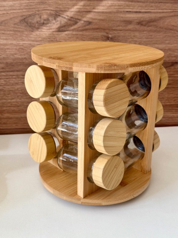 Producto - ESPECIERO GIRATORIO x12 DE MADERA