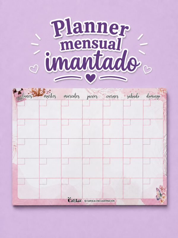 Producto - Planner mensual imantado - Rosa 1 -