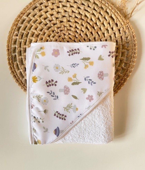 Producto - Toallon Honguitos lilas, Doble felpa