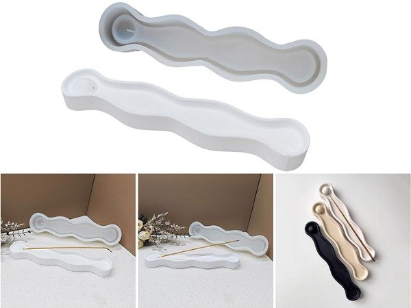 Producto - Molde de silicona porta sahumerio ondas