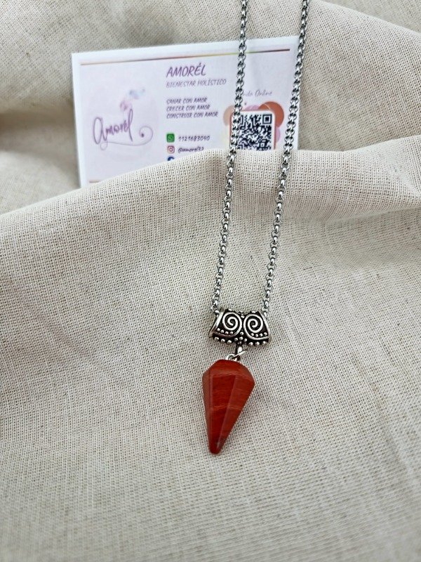 Producto - Collar Péndulo Jaspe Rojo