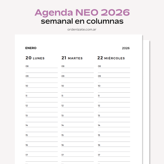 Producto - AGENDA NEO 2026 (semanal en columnas)