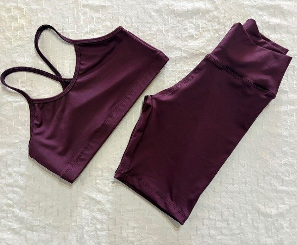 Producto - Conjunto de lycra top y biker VIOLETA vino - 0