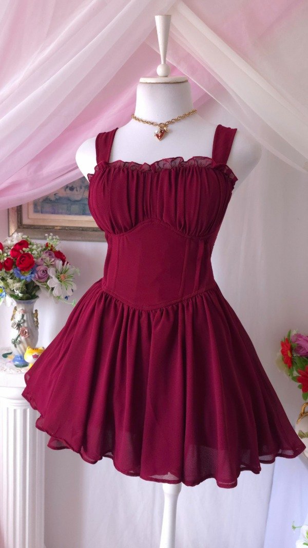Producto - Vestido Coquette Aria Bordo! IMPORTADO NUEVO