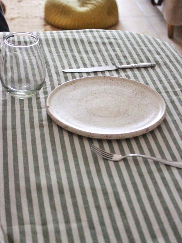 Producto - Mantel Natale rayas finas verde