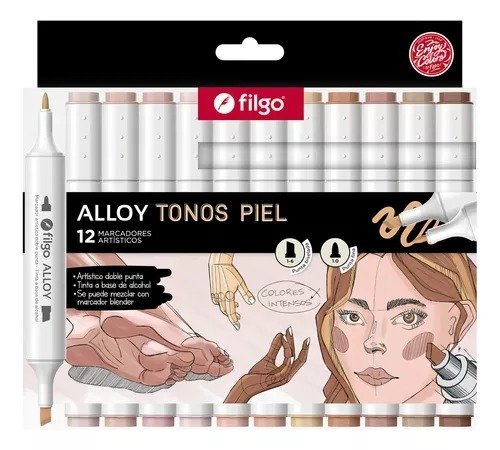 Producto - MARCADORES FILGO ALLOY - TONOS PIEL X12