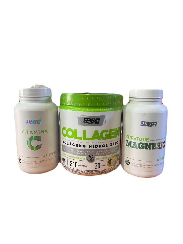 Producto - Combo Joven vitamina c, Colageno y citrato de magnesio Star Nutrition