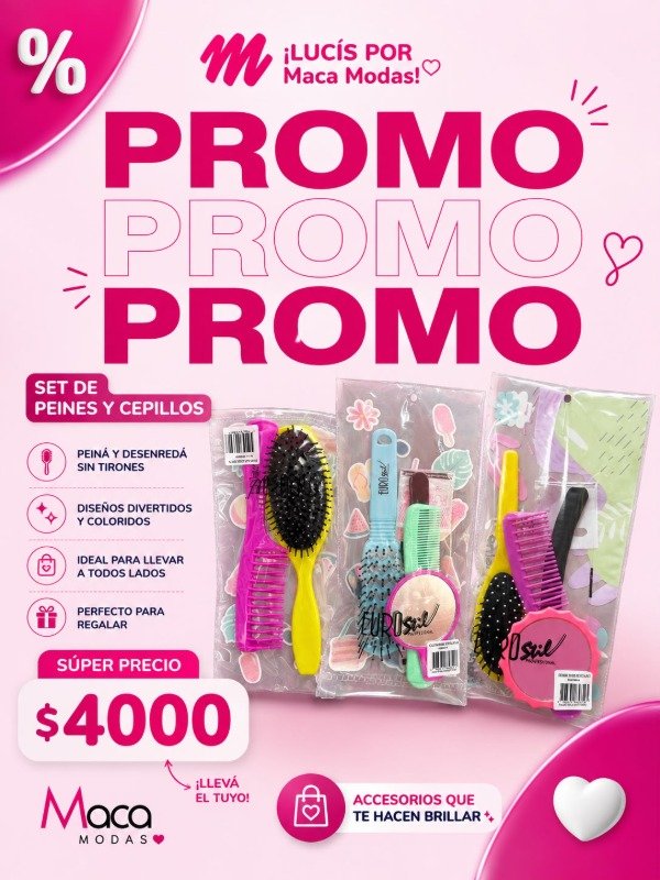 Producto - Set de peine y cepillo eurostil