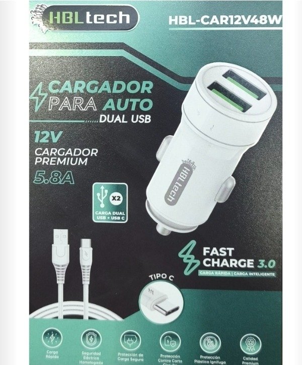 Producto - Cargador de auto HBL 5,8A