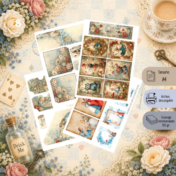 Producto - Archivo Imprimible: Folio Alicia en el Pais de las maravillas - 1