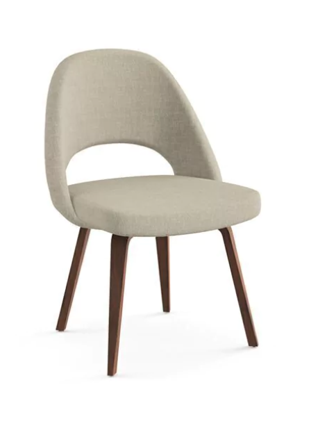 Producto - HOGAR Silla Fija EERO SAARINEN, Patas de Madera, Tapizado Telar/Eco!!