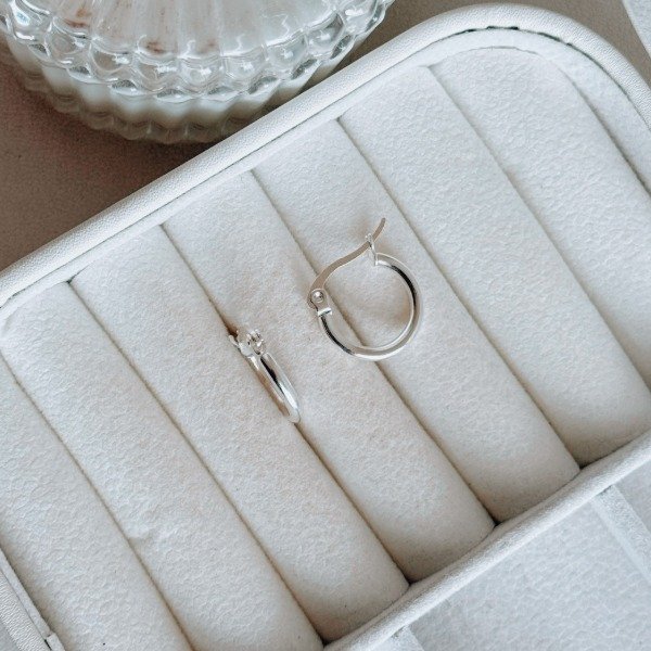 Producto - Aros Argolla Mary Acero Blanco