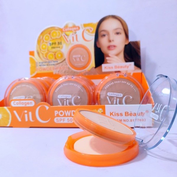 Producto - PyB008 POLVO COMPACTO VITAMINA C KISS BEAUTY
