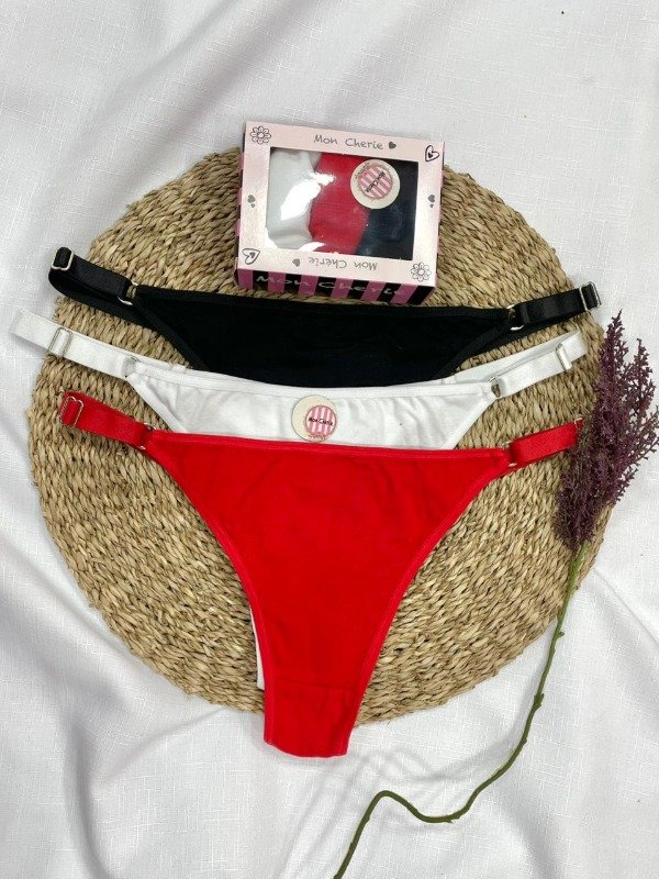 Producto - Art 1321-MON CHERIE- Pack X3 Colaless Regulable de Algodón Tira Ancha T: UNICO