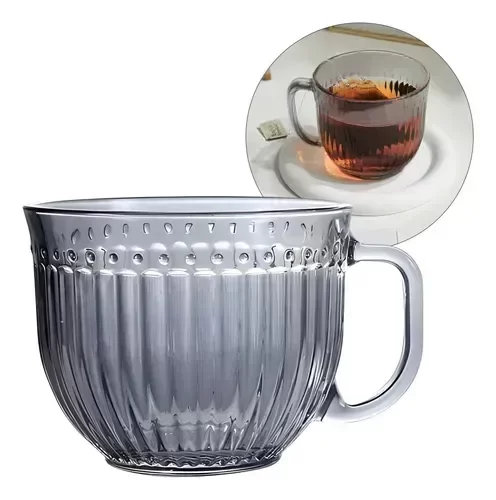Producto - SET DE 2 TAZAS TRAMADA DE VIDRIO FUME 400CC EN CAJA - 3