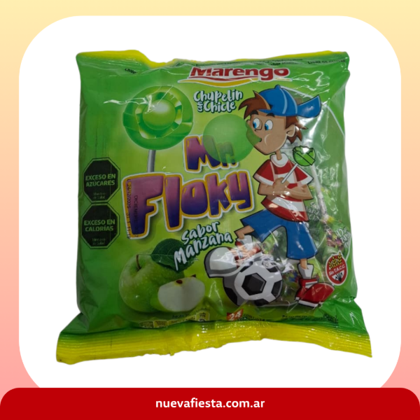 Producto - Chupetin con chicle Mr. Floky Manzana 24 u