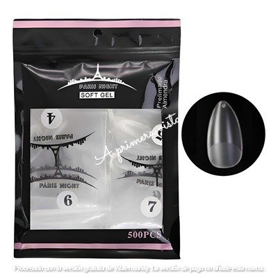 Producto - Tips oft gel paris night 500uds almendra prelimado