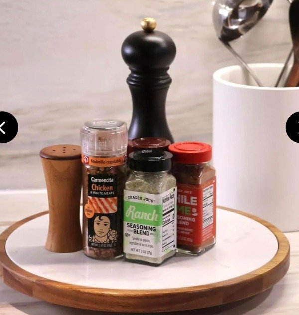 Producto - Bandeja Giratoria Mármol y Madera