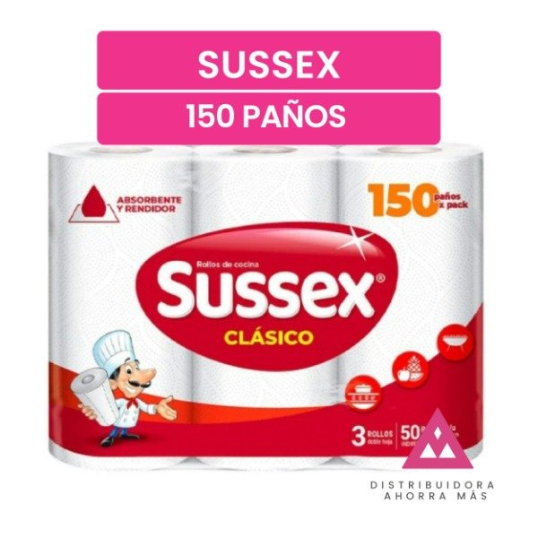 Producto - Pack Rollo de Cocina Sussex 50 Paños x 30 Rollos