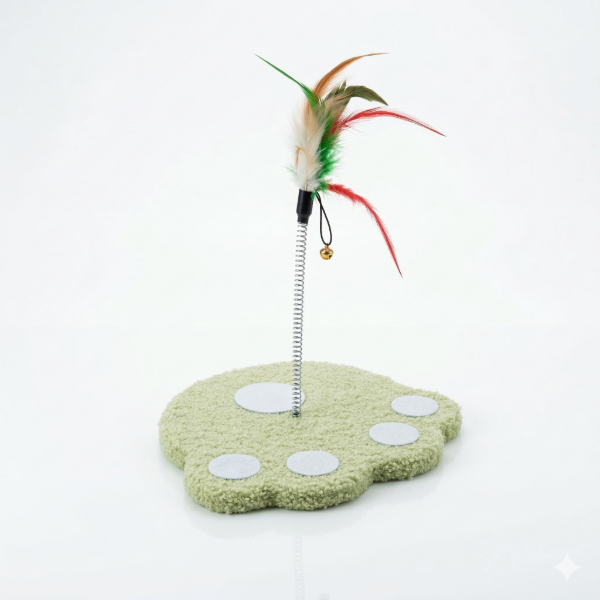 Producto - Base Piel Forma de Garra con Resorte y Plumas 25728 Pet Plast