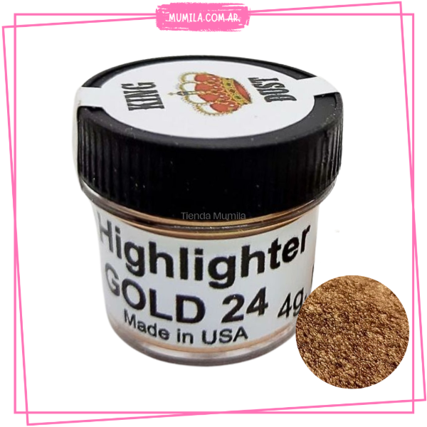 Producto - Colorante Dorado 24K King Dust HIGHLIGHTER EN POLVO