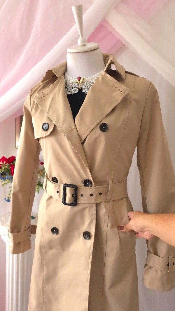 Producto - Trench Vania Negro y Beige! IMPORTADOS NUEVOS - 11