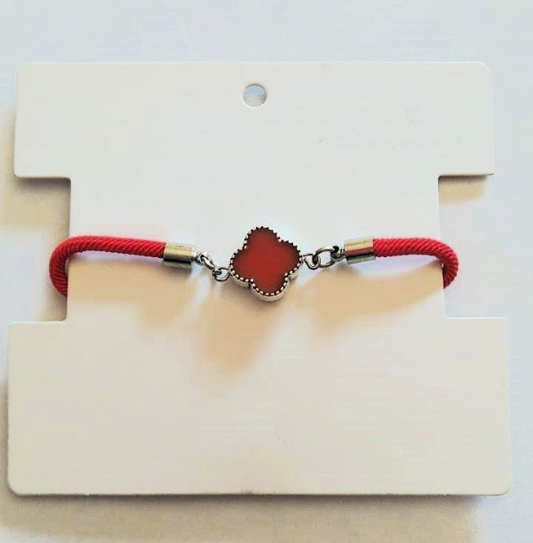 Producto - Pulsera Clover silver-Rojo