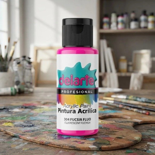 Producto - Pintura Acrilico Model Delarte 50 cc 304 Fucsia Fluo - 1