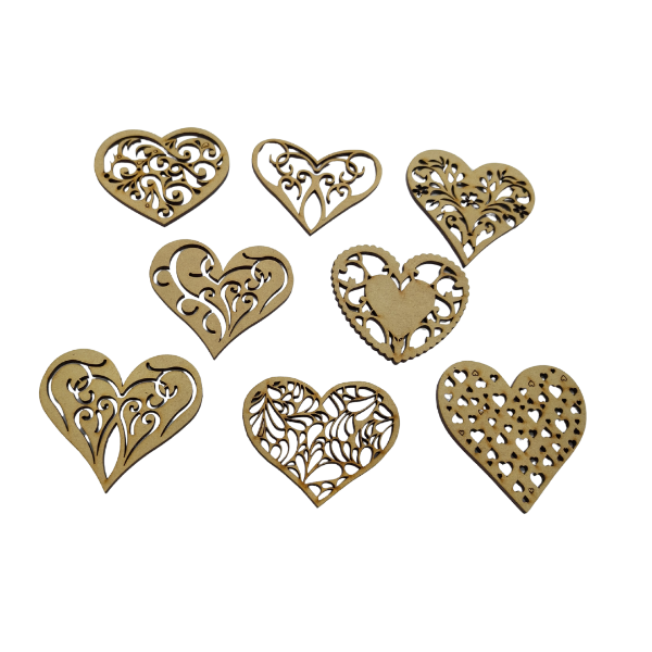 Producto - 20 Apliques corazon calado de 7cm
