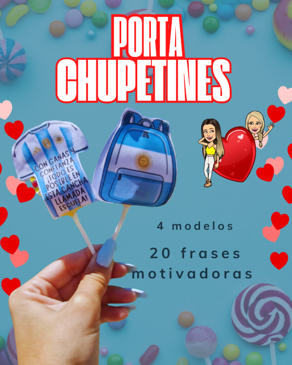 Producto - PORTA CHUPETINES MOTIVADORES MUNDIAL. Primeros días de clase