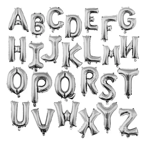 Producto - GLOBO METALIZADO PLATEADO LETRA GRANDE "80CM" NO APTO HELIO (ELEGIR PRODUCTO)