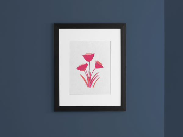 Producto - Amapolas en Acuarela Fucsia
