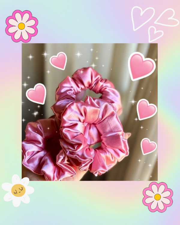 Producto - Scrunchies Satén Rosa