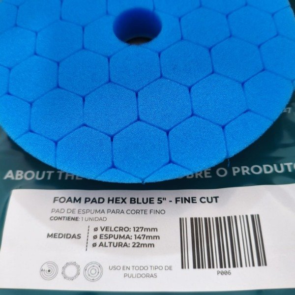 Producto - Pad Espuma Hexagonal Azul 5  Corte Fino Pro Tools P006