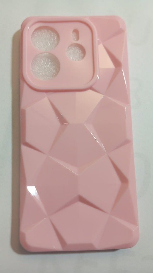 Producto - Funda Textura Rombos Rosa para Xiaomi Redmi Note 14