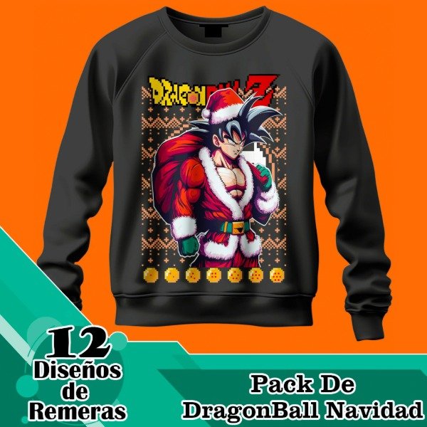 Producto - Diseños Digitales / Plantillas Para Remeras De DragonBall Navidad