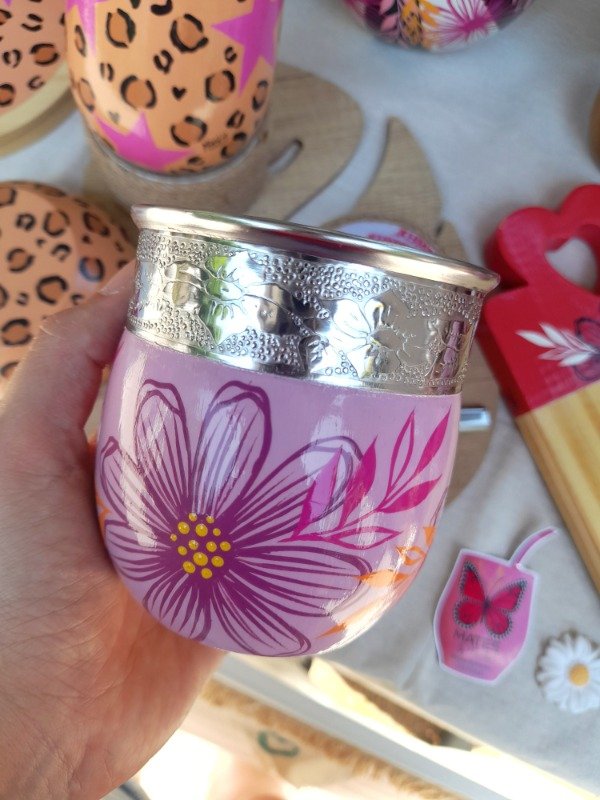 Producto - Mate Marilin lila virola cincelada y labrada POR PEDIDO