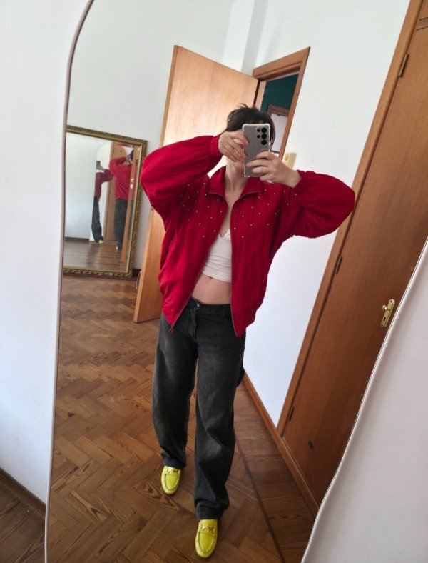 Campera de seda roja — imagen 2