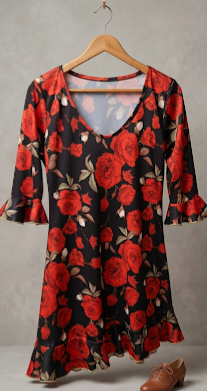Producto - SOBREVESTIDO FLOREADO FONDO NEGRO TL