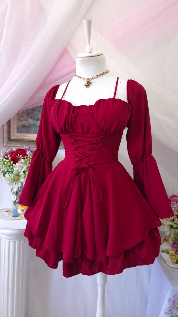 Producto - Vestido Coquette Samantha Bordo! IMPORTADO NUEVO